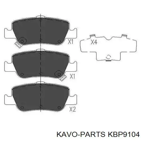 Колодки тормозные задние дисковые KAVO PARTS KBP9104