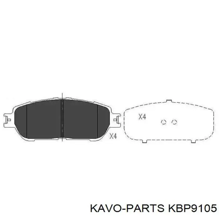 KBP-9105 Kavo Parts sapatas do freio dianteiras de disco