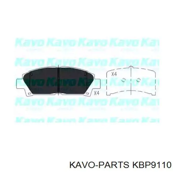 Передние тормозные колодки KBP9110 Kavo Parts