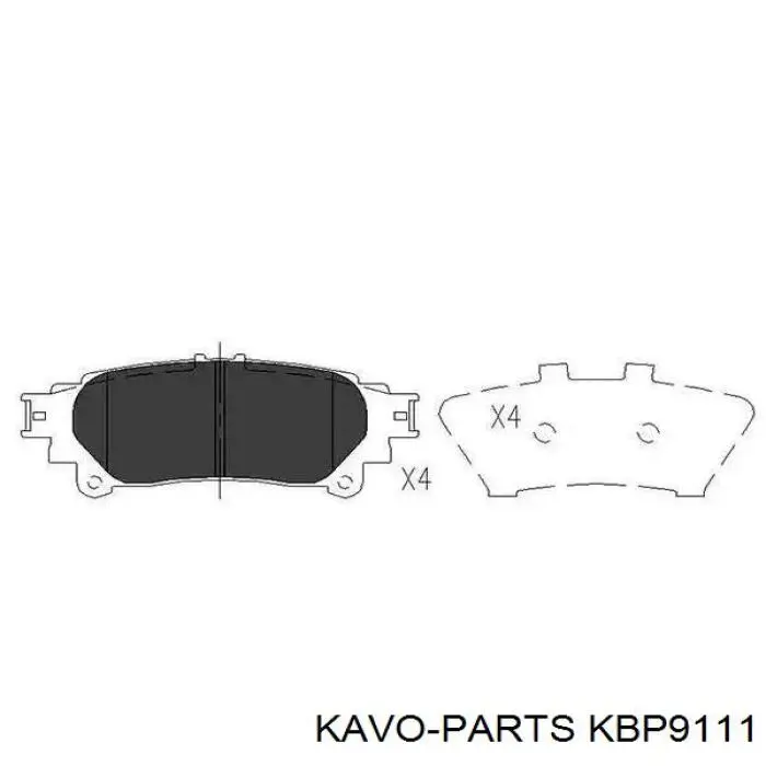 KBP-9111 Kavo Parts sapatas do freio traseiras de disco