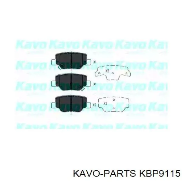 Задние тормозные колодки KBP9115 Kavo Parts