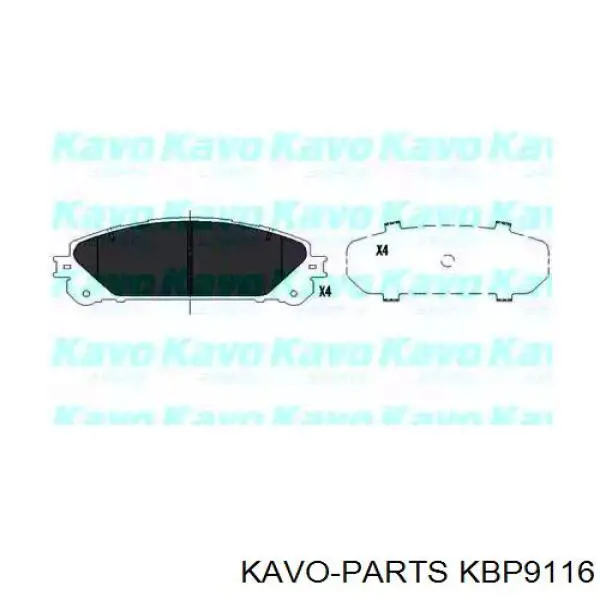 KBP-9116 Kavo Parts sapatas do freio dianteiras de disco