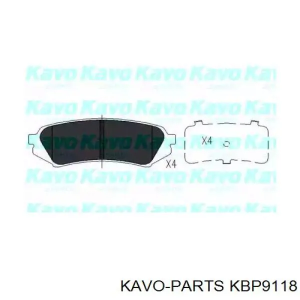 KBP-9118 Kavo Parts sapatas do freio traseiras de disco