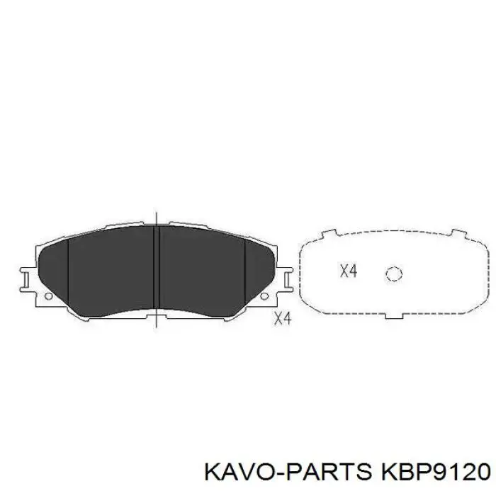 KBP-9120 Kavo Parts sapatas do freio dianteiras de disco