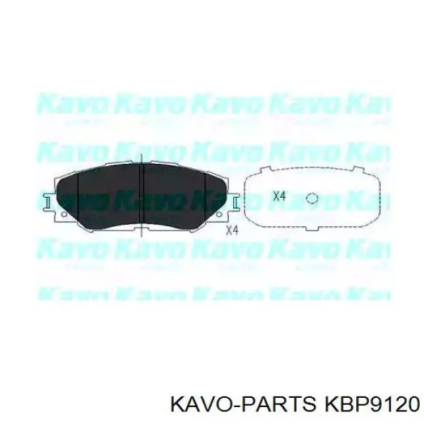 Pastillas de freno delanteras KBP9120 Kavo Parts