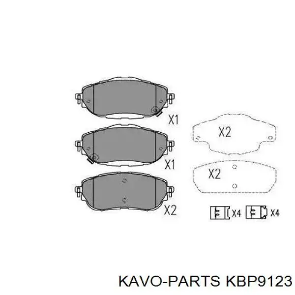 KBP-9123 Kavo Parts sapatas do freio dianteiras de disco