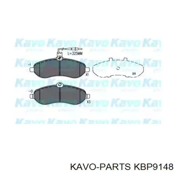 Передние тормозные колодки KBP9148 Kavo Parts