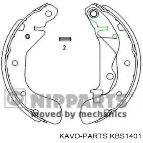 Купить KBS1401 Kavo Parts Задние барабанные тормозные колодки