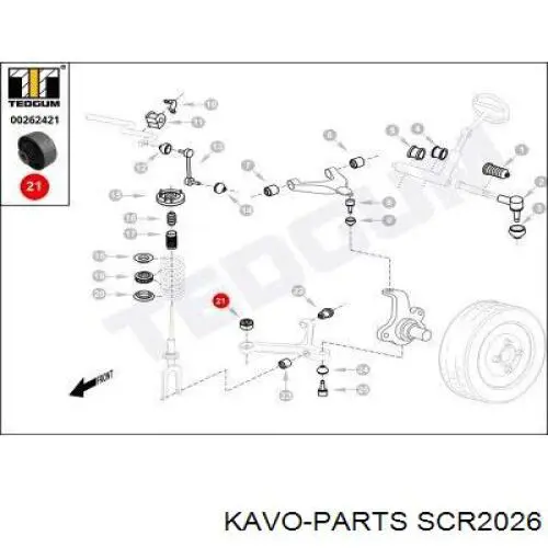 Сайлентблок переднего рычага SCR2026 Kavo Parts