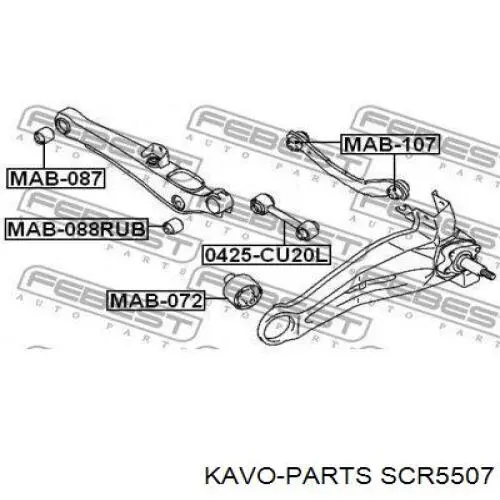 Купить SCR5507 Kavo Parts Сайлентблок заднего поперечного рычага наружный