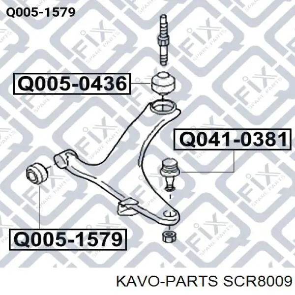 Купить SCR8009 Kavo Parts Сайлентблок нижний передней подвески