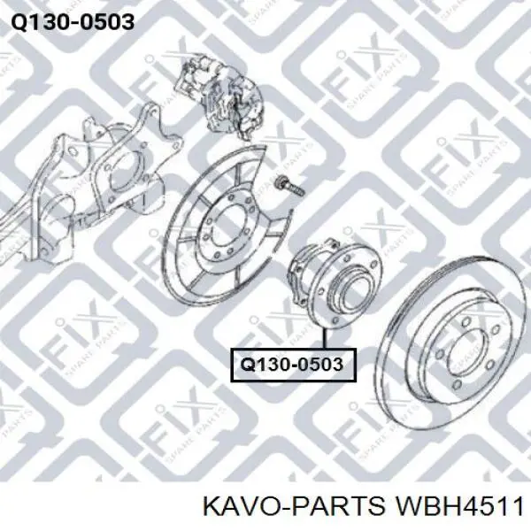 Ступицы задних колес Kavo Parts WBH4511 цена, от 66.09 USD