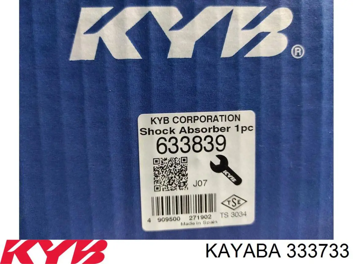 Amortiguador delantero izquierdo 333733 Kayaba