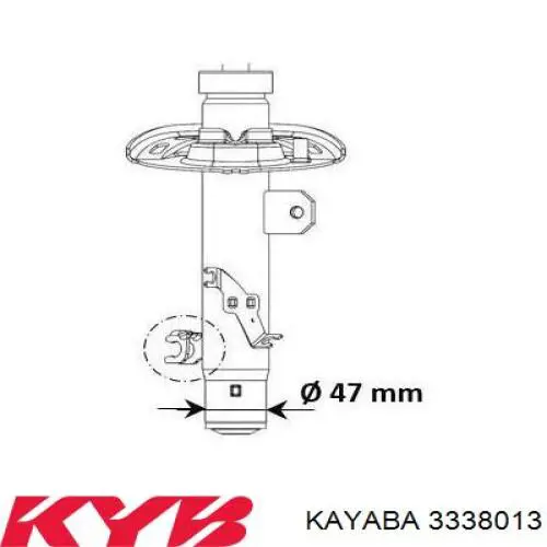 3338013 Kayaba amortecedor dianteiro esquerdo