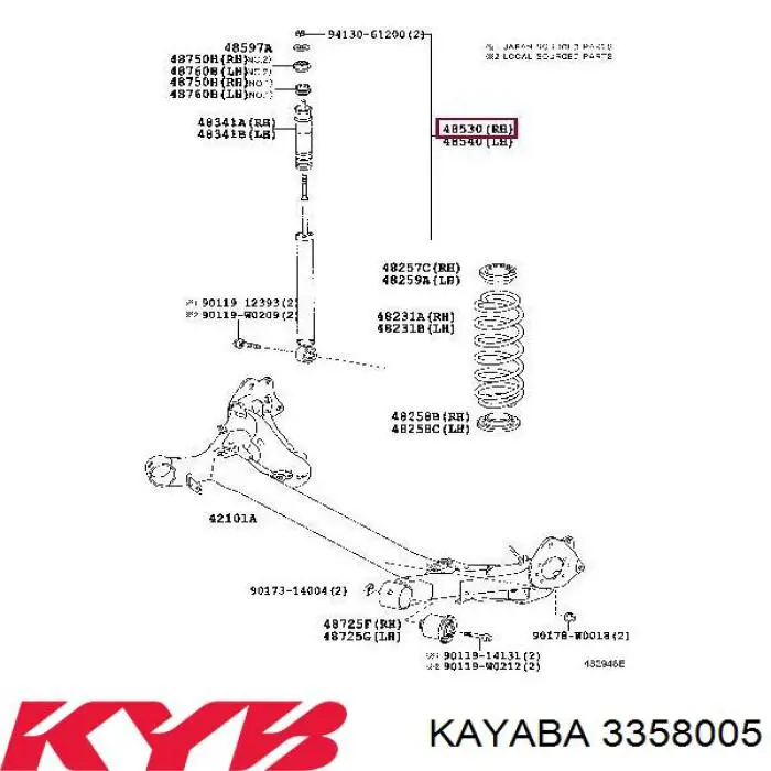 3358005 Kayaba Амортизатор передней подвески правый