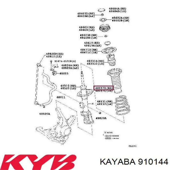 910144 Kayaba буфер (отбойник амортизатора переднего + пыльник)