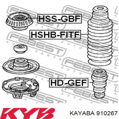 Купить 910267 Kayaba Буфер (отбойник) амортизатора переднего + пыльник