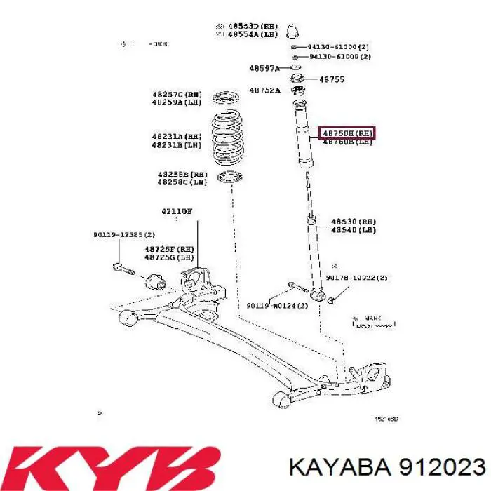 Tope de amortiguador trasero, suspensión + fuelle 912023 Kayaba