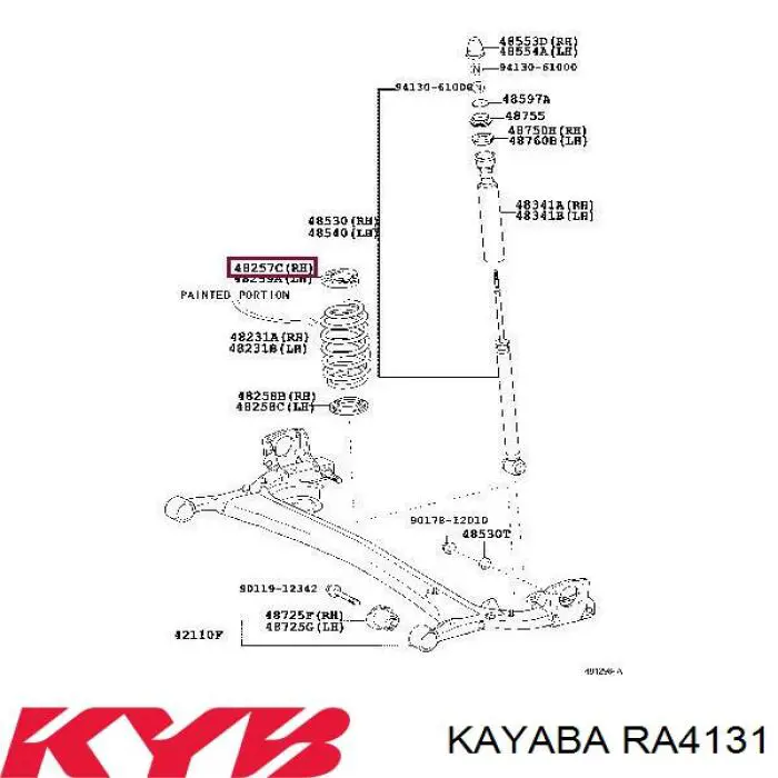 Muelle de suspensión eje delantero RA4131 Kayaba