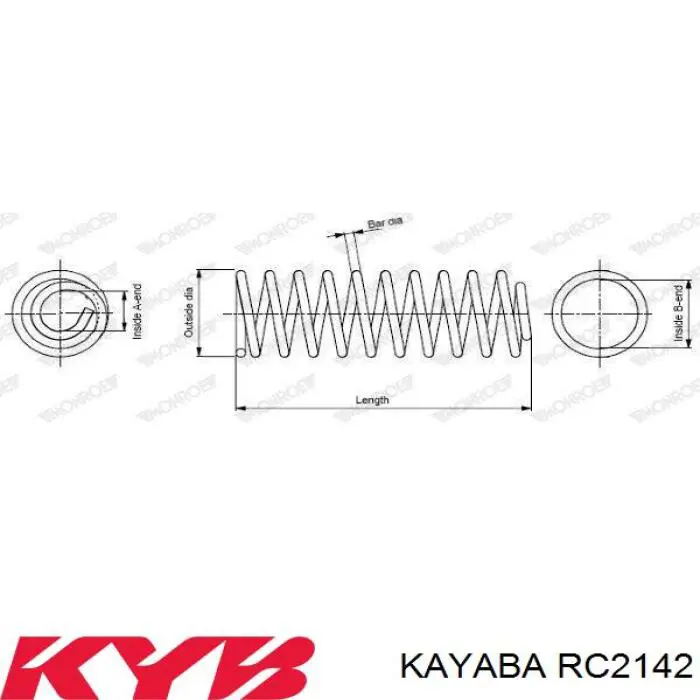 RC2142 Kayaba Пружина передней подвески