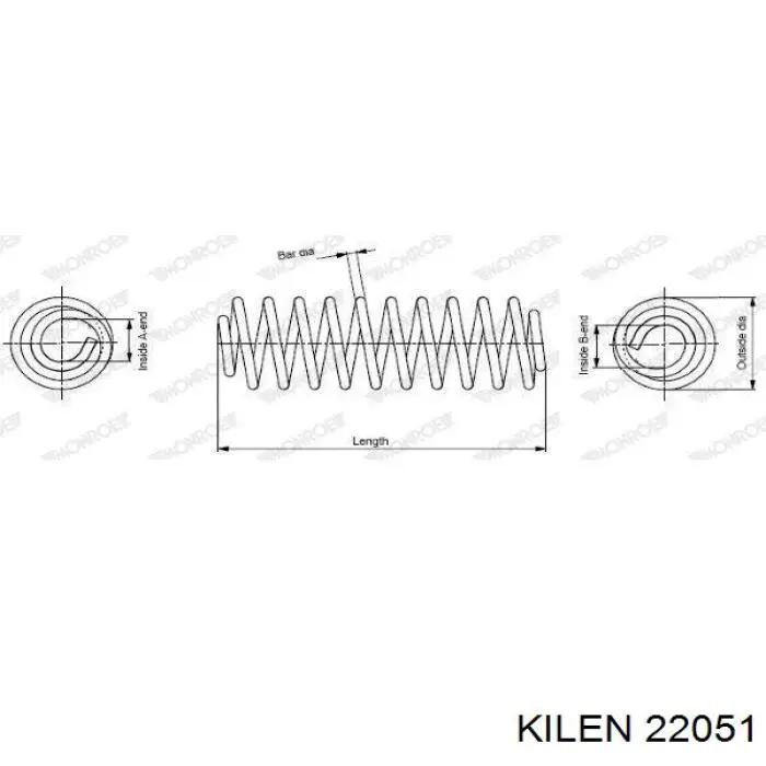 Пружина амортизатора передняя Kilen 22051 цена, от 42.69 USD