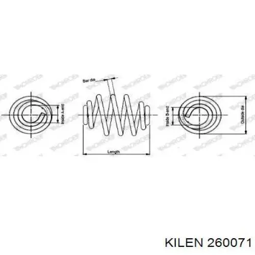 Пружина амортизатора Kilen 260071 цена, от 40.85 USD