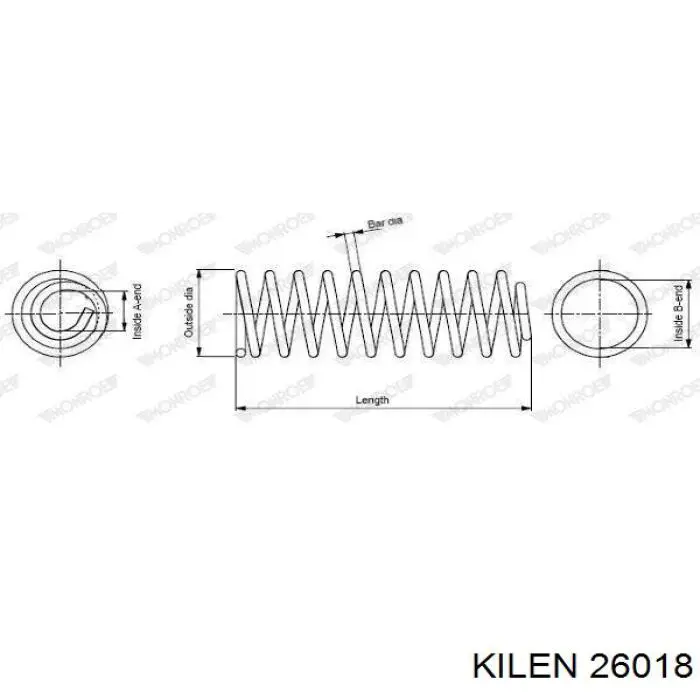 Пружина амортизатора передняя Kilen 26018 цена, от 29.15 USD
