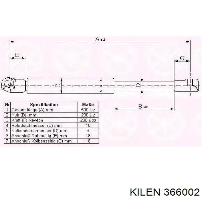 8095002 Lesjofors Стойка капота
