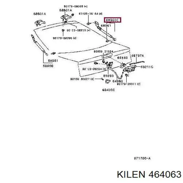 464063 Kilen Амортизатор крышки багажника
