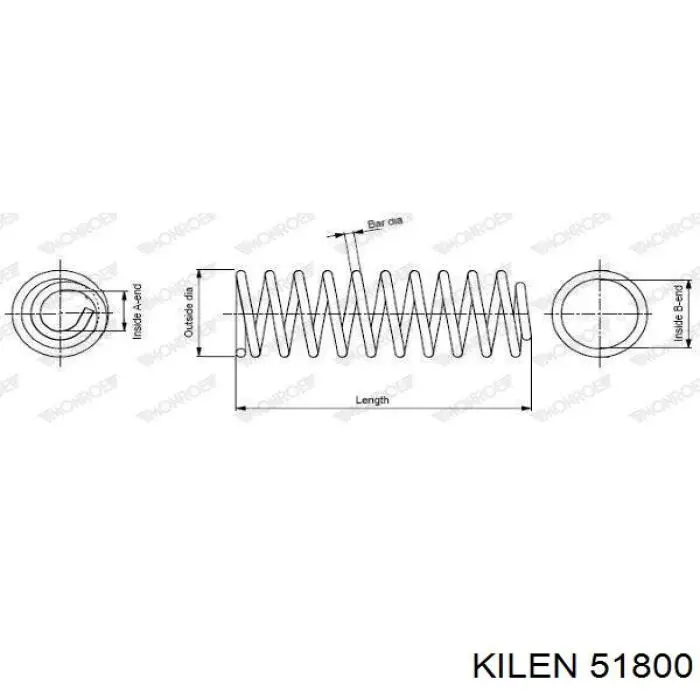 Пружина амортизатора Kilen 51800 цена, от 17.71 USD
