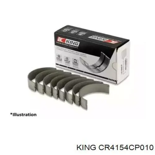 CR4154CP010 King вкладыши коленвала шатунные, комплект, 1-й ремонт (+0,25)