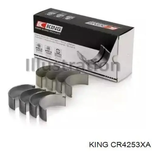 CR4253XA King вкладыши коленвала шатунные, комплект, стандарт (std)