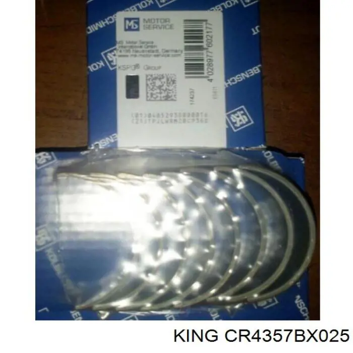 CR4357BX025 King Вкладыши коленвала шатунные комплект 1-й ремонт