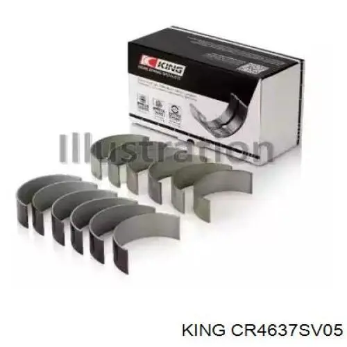 CR4637SV05 King folhas inseridas de cambota de biela, kit, 2ª reparação ( + 0,50)