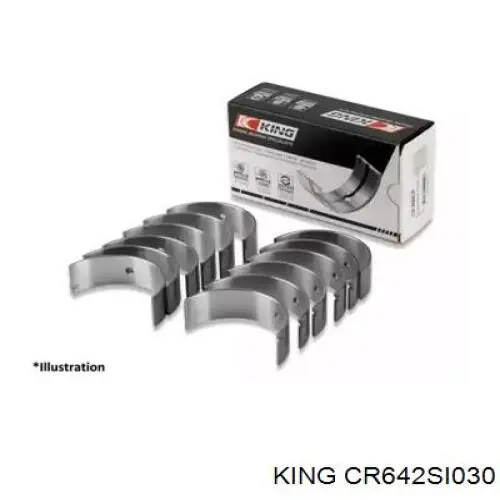 CR642SI030 King folhas inseridas de cambota de biela, kit, 3ª reparação ( + 0,75)