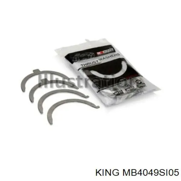 Вкладыши коленвала, коренные, комплект, 2-й ремонт (+0,50) King MB4049SI05 цена, от 38.99 USD
