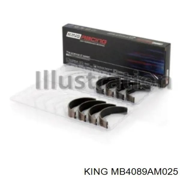 Вкладыши коленвала, коренные, комплект, 1-й ремонт (+0,25) King MB4089AM025 цена, от 32.53 USD