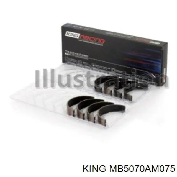 Подшипник коленвала, коренной, комплект, 3-й ремонт (+0,75) King MB5070AM075 цена, от 22.95 USD