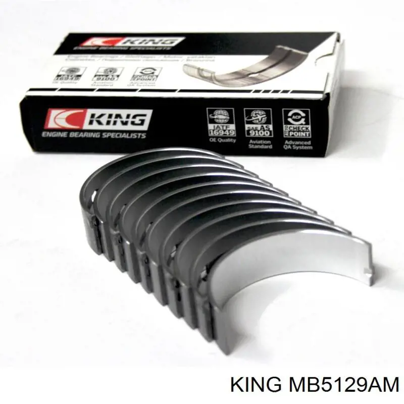 Вкладыши коленвала коренные, стандарт (STD) King MB5129AM цена, от 15.12 USD