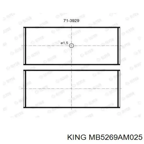 Juego de cojinetes de cigüeñal, cota de reparación +0,25 mm MB5269AM025 King