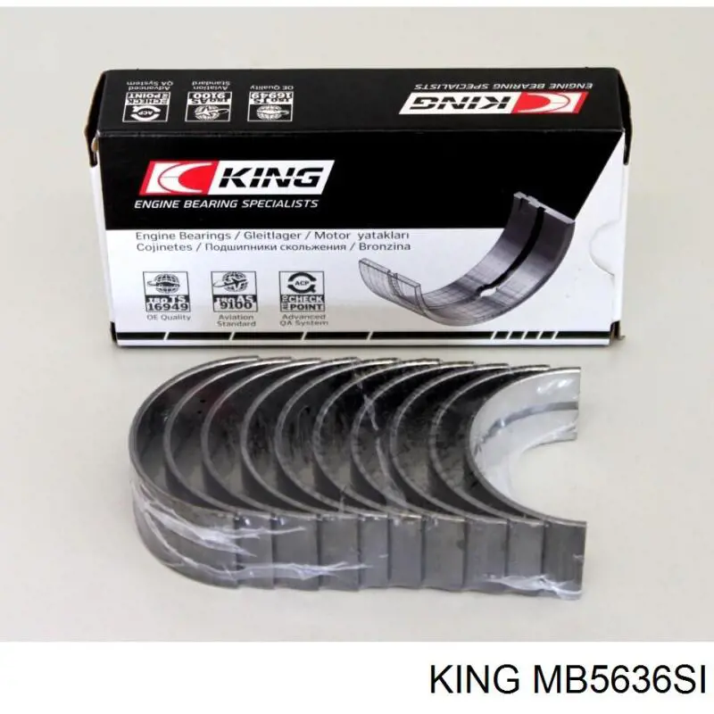MB5636SI King вкладыши коленвала коренные, комплект, стандарт (std)