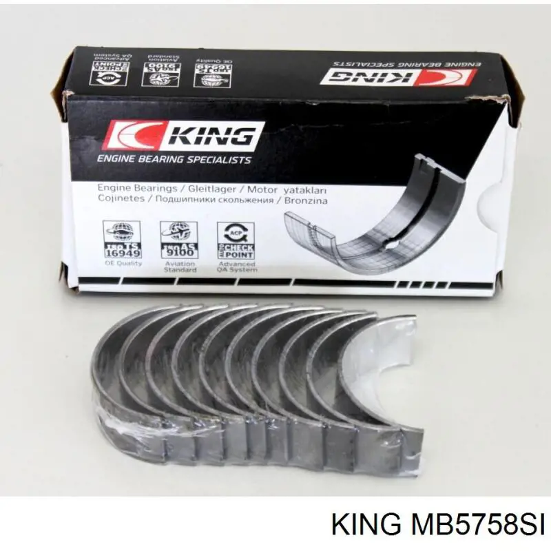 Купить MB5758SI King Вкладыши коленвала, коренные, комплект, стандарт (STD)