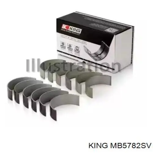 Вкладыши коленвала коренные, стандарт (STD) King MB5782SV цена, от 156.80 USD
