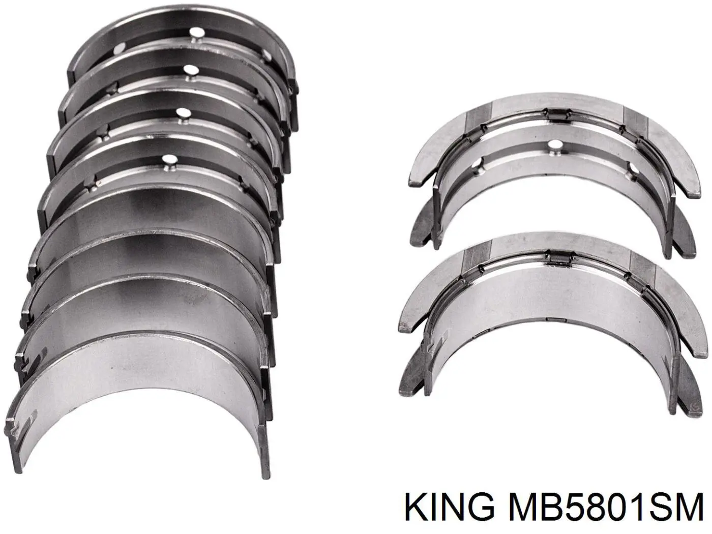 Вкладыши коленвала, коренные, комплект, 1-й ремонт (+0,25) King MB5801SM цена, от 89.30 USD
