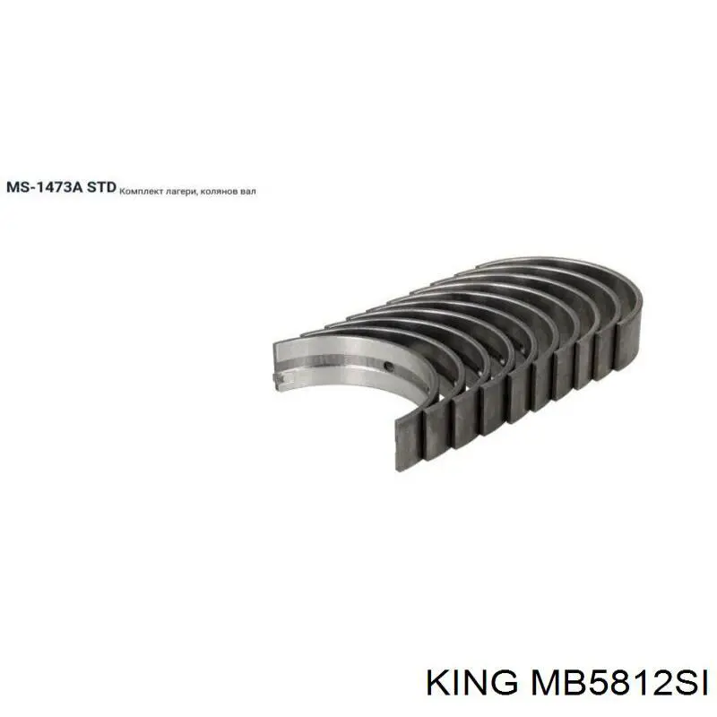 Вкладыши коленвала коренные, комплект, стандарт (STD) MB5812SI King