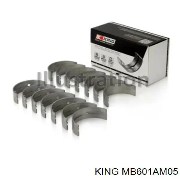 Вкладыши коленвала, коренные, комплект, 2-й ремонт (+0,50) King MB601AM050 цена, от 27.00 USD