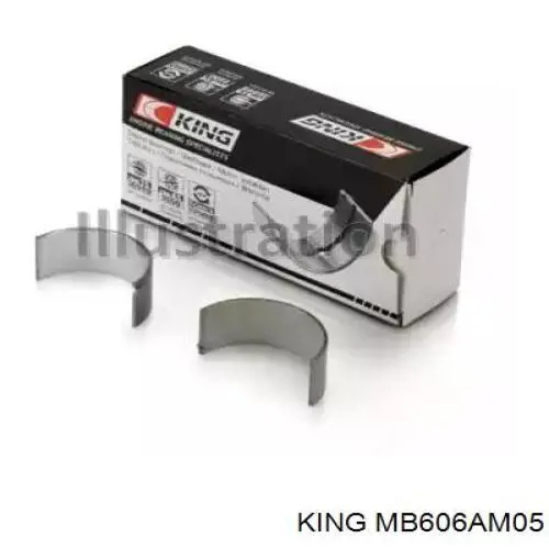 Вкладыши коленвала, коренные, комплект, 2-й ремонт (+0,50) King MB606AM05 цена, от 24.35 USD