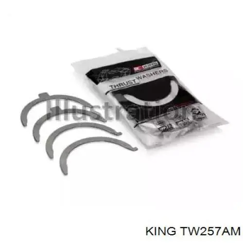 TW257AM King полукольцо упорное (разбега коленвала, STD, комплект)