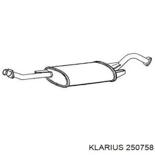 250758 Klarius глушитель, центральная часть