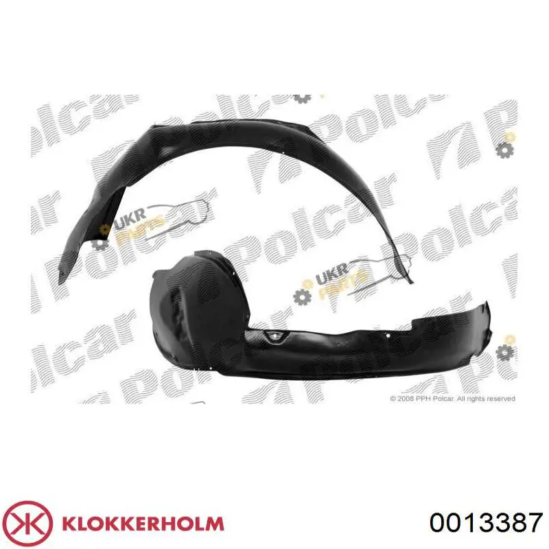 Подкрылок крыла переднего левый Klokkerholm 0013387 цена, от 15.25 USD